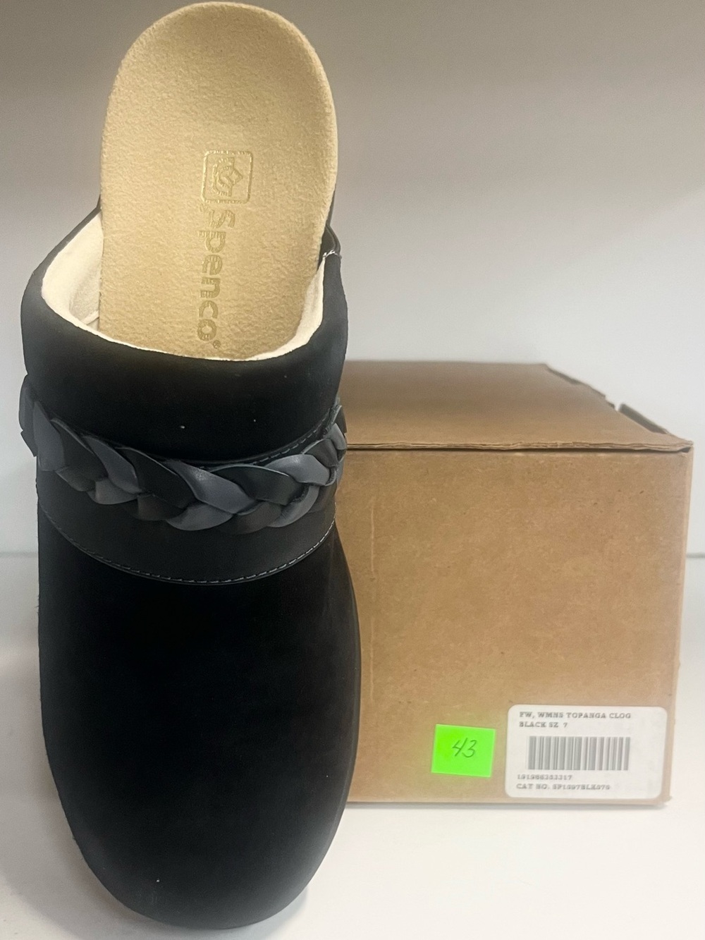 Spenco Women’s Black Braided Slip-On Clog